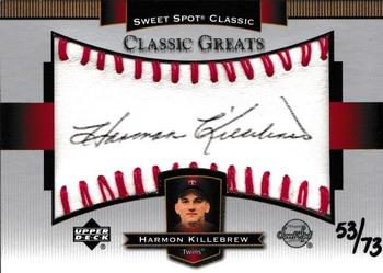 2003 Upper Deck Sweet Spot Classic - Autographs Black Ink #CG-HK Harmon Killebrew Front