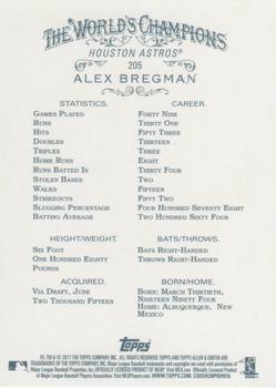 2017 Topps Allen & Ginter - Foil #205 Alex Bregman Back