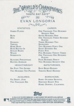2017 Topps Allen & Ginter - Foil #292 Evan Longoria Back