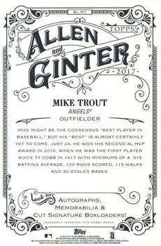 2017 Topps Allen & Ginter - Box Loader #BL-MT Mike Trout Back