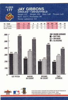 2002 Fleer Platinum #177 Jay Gibbons Back