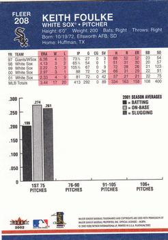 2002 Fleer Platinum #208 Keith Foulke Back