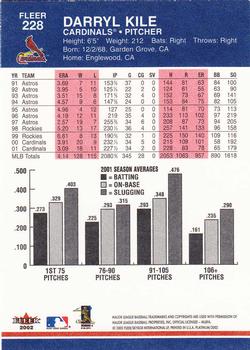 2002 Fleer Platinum #228 Darryl Kile Back