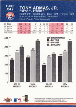 2002 Fleer Platinum #247 Tony Armas, Jr. Back