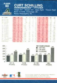 2002 Fleer Platinum #60 Curt Schilling Back