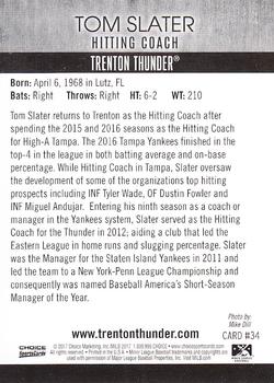 2017 Choice Trenton Thunder #34 Tom Slater Back