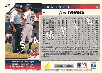 1996 Score - Samples #6 Jim Thome Back
