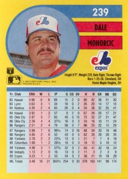 1991 Fleer #239 Dale Mohorcic Back