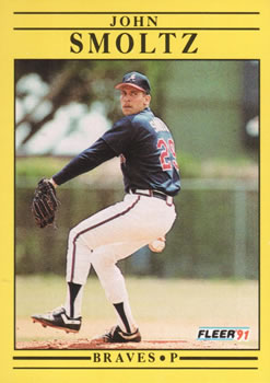 1991 Fleer #704 John Smoltz Front