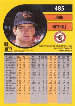1991 Fleer #485 John Mitchell Back