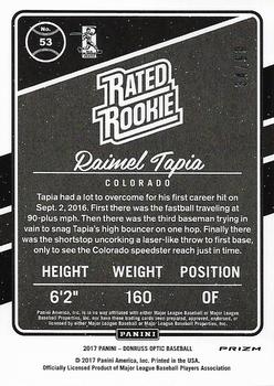 2017 Donruss Optic - Red #53 Raimel Tapia Back