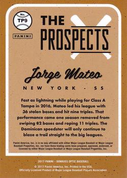 2017 Donruss Optic - The Prospects #TP9 Jorge Mateo Back
