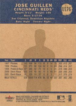 2002 Fleer Tradition Update #U176 Jose Guillen Back