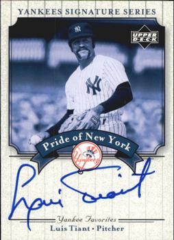 2003 Upper Deck Yankees Signature Series - Pride of New York Autographs #PN-LT Luis Tiant Front