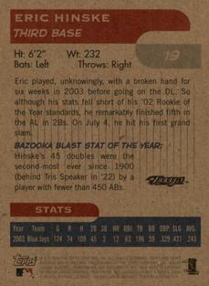 2004 Bazooka - Minis #19 Eric Hinske Back