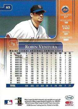 2002 Leaf Rookies & Stars #65 Robin Ventura Back