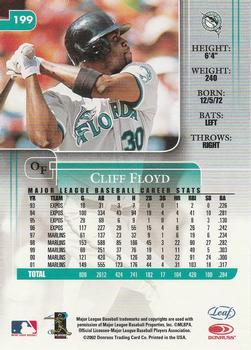 2002 Leaf Rookies & Stars #199 Cliff Floyd Back