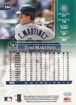 2002 Leaf Rookies & Stars #246 Tino Martinez Back