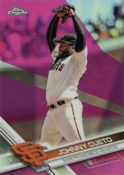 2017 Topps Chrome - Pink Refractor #13 Johnny Cueto Front