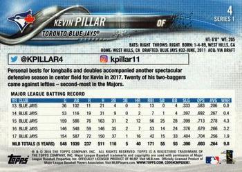 2018 Topps #4 Kevin Pillar Back