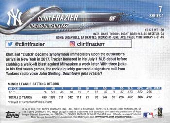 2018 Topps #7 Clint Frazier Back