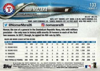 2018 Topps #133 Nomar Mazara Back