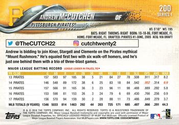 2018 Topps #200 Andrew McCutchen Back