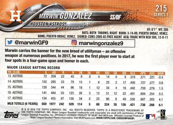 2018 Topps #215 Marwin Gonzalez Back