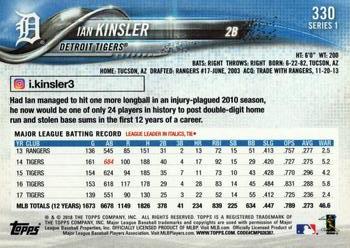 2018 Topps #330 Ian Kinsler Back