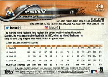 2018 Topps #499 Justin Bour Back