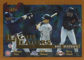 2002 Topps #344 Sammy Sosa / Todd Helton / Barry Bonds Front