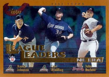 2002 Topps #347 Randy Johnson / Curt Schilling / John Burkett Front