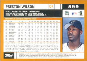 2002 Topps #599 Preston Wilson Back