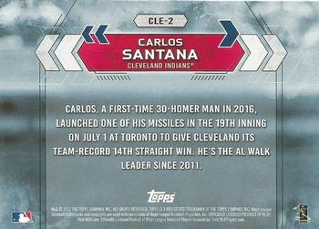 2017 Topps National Baseball Card Day - Cleveland Indians #CLE-2 Carlos Santana Back