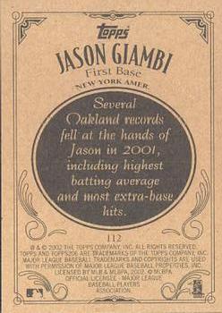 2002 Topps 206 #112 Jason Giambi Back