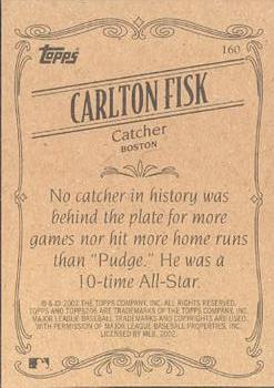 2002 Topps 206 #160 Carlton Fisk Back