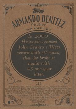 2002 Topps 206 #213 Armando Benitez Back