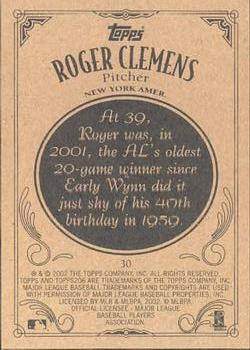 2002 Topps 206 #30 Roger Clemens Back