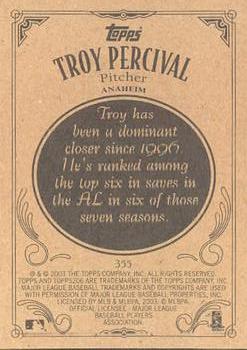 2002 Topps 206 #355 Troy Percival Back