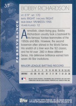 2002 Topps American Pie Spirit of America #37 Bobby Richardson Back