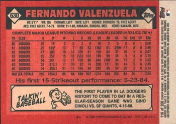 2002 Topps Archives #116 Fernando Valenzuela Back