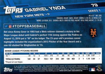 2017 Topps - Sparkle Foil #79 Gabriel Ynoa Back