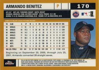 2002 Topps Chrome #170 Armando Benitez Back