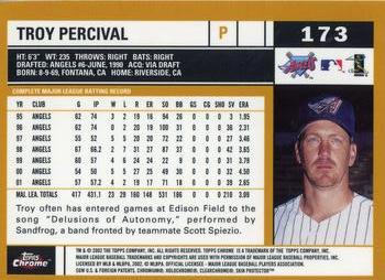 2002 Topps Chrome #173 Troy Percival Back