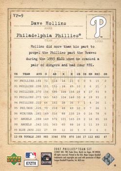 2007 Upper Deck Philadelphia Phillies Alumni Night - Vintage Phillies #VP-9 Dave Hollins Back