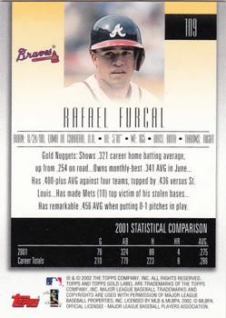 2002 Topps Gold Label #109 Rafael Furcal Back