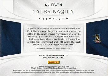 2017 Panini Immaculate Collection - Immaculate Carbon Signatures Blue #EB-TN Tyler Naquin Back