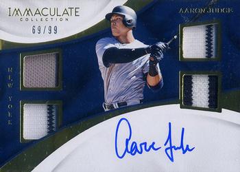 2017 Panini Immaculate Collection - Immaculate Quad Auto Materials Rookie #QAM-AJ Aaron Judge Front