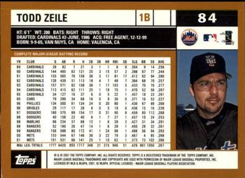 2002 Topps - Topps Limited #84 Todd Zeile Back