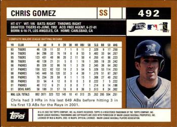 2002 Topps - Topps Limited #492 Chris Gomez Back